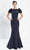 Alexander By Daymor - 1270 Embellished Bateau Long Trumpet Dress Evening Dresses 6 / Navy