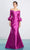 Alexander By Daymor - 1465 Off Shoulder Faux Wrap Trumpet Gown Evening Dresses 4 / Fushia