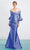 Alexander By Daymor - 1465 Off Shoulder Faux Wrap Trumpet Gown Evening Dresses 4 / Periwinkle