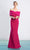 Alexander By Daymor - 1471 Off Shoulder Buttons Back Sheath Dress Evening Dresses 4 / Fushia