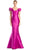 Alexander by Daymor 1773S23 - Bow Appliqued Sleeves Formal Dress Evening Dresses 00 / Fuchsia
