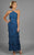 Alexander by Daymor - 703451 Tiered Halter Chiffon Dress CCSALE 12 / Teal Blue