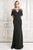 Alexander by Daymor - 776 Floral Applique Sweetheart Sheath Dress With Cape Mother of the Bride Dresses 2 / Black