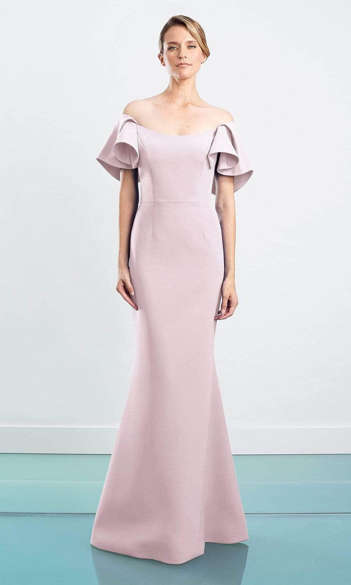 Alexander by Daymor - Flutter Sleeve Off Shoulder Evening Dress 1464 - 1 pc Quartz In Size 8 Available CCSALE 8 / Quartz