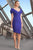 Alexander By Daymor - Ruched Sleeve V-Neck Cocktail Dress 1184 - 1 pc Sapphire In Size 18 Available CCSALE 18 / Sapphire