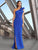 Alexander by Daymor - Ruffled One Shoulder Evening Gown 1174  - 2 pc Blue In Size 4 and 10 Available CCSALE