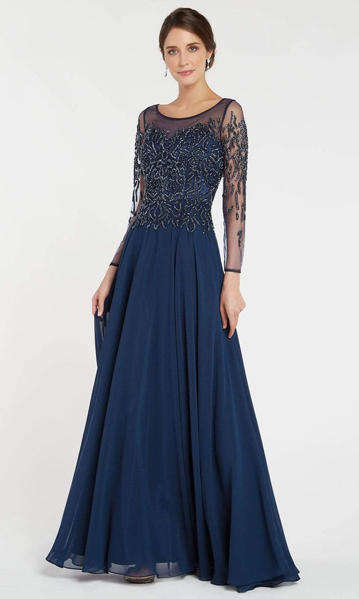 Alyce Paris - 27244 Beaded Illusion Neckline and Quarter Length Sleeve ...