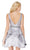 Alyce Paris - 3765 Deep V-Neck Ruffle Accented A-Line Short Dress - 2 pc Silver In Size 8 Available CCSALE 8 / Silver