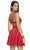 Alyce Paris - 4117 Bandeau Back V Neck Satin Chiffon Cocktail Dress - 1 pc Red In Size 0 Available CCSALE