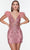 Alyce Paris 4501 - Plunging V-Neck Sequin Cocktail Dress Special Occasion Dress 000 / Light Mauve