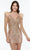 Alyce Paris 4501 - Plunging V-Neck Sequin Cocktail Dress Special Occasion Dress 000 / Sand