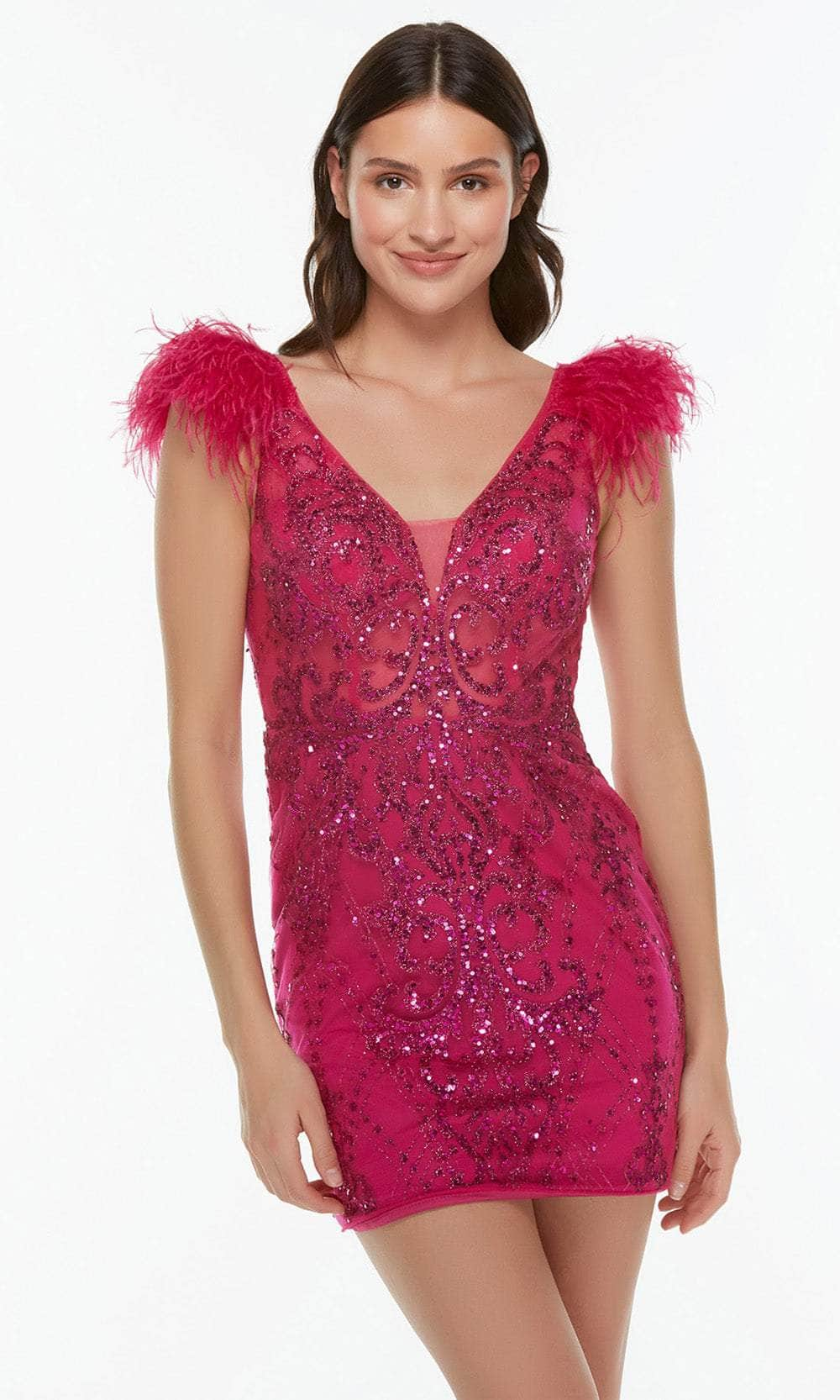 Alyce Paris 4501 - Plunging V-Neck Sequin Cocktail Dress – Couture Candy