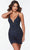 Alyce Paris 4510 - V-Neck Sheath Cocktail Dress Cocktail Dresses 000 / Midnight