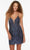 Alyce Paris 4513 - Plunging Glitter Cocktail Dress Homecoming Dresses 000 / Navy