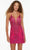 Alyce Paris 4513 - Plunging Glitter Cocktail Dress Homecoming Dresses 000 / Raspberry