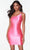 Alyce Paris 4520 - Asymmetric Satin Fitted Cocktail Dress In Pink