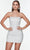 Alyce Paris 4570 - Beaded Ruched Sheath Cocktail Dress In White