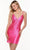 Alyce Paris 4586 - Plunging V-Neck Short Formal Dress Special Occasion Dress 000 / Shocking Pink