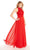 Alyce Paris - 60061 Beaded Lace Bodice Strappy Open Back Chiffon Gown - 1 pc Red In Size 6 Available CCSALE 6 / Red