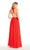 Alyce Paris - 60061 Beaded Lace Bodice Strappy Open Back Chiffon Gown - 1 pc Red In Size 6 Available CCSALE 6 / Red