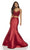 Alyce Paris - 60633 Two-Piece Lace Croptop Silk Mikado Mermaid Gown - 1 pc Emerald In Size 4 and 1 pc Wine in Size 0 Available CCSALE