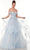 Alyce Paris 61065 - Off-Shoulder Semi-Ballgown Special Occasion Dress 000 / Icelandic Blue/Diamond White