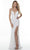 Alyce Paris 61152 - Fringed Slit Evening Dress Special Occasion Dress 000 / Ivory