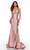 Alyce Paris - 61168 Knot Style Metallic Evening Gown Prom Dresses 000 / Sultry Blush