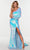 Alyce Paris - 61207 Asymmetric Shiny Sheath Gown Prom Dresses 000 / Magic Opal