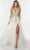 Alyce Paris 61227 - Sleeveless Plunging V-neck Evening Dress Special Occasion Dress 000 / Gold-Ivory