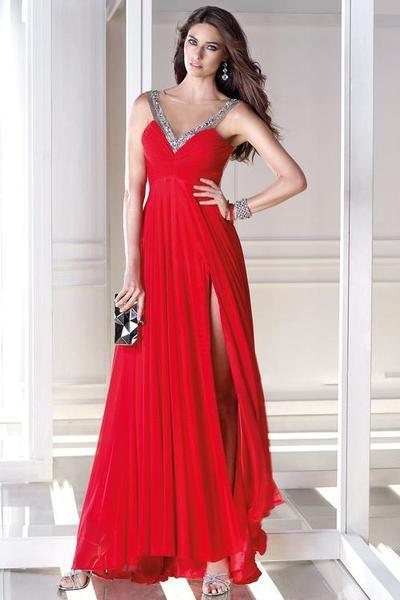 Alyce Paris B'Dazzle - 35684 Beaded A-line Dress - 1 pc Red In Size 6 Available CCSALE 6 / Red