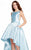 Alyce Paris Bateau Fitted High Low Dress 60114 CCSALE 6 / Ice Blue