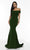 Alyce Paris - Off Shoulder Jersey Mermaid Evening Gown 60294 - 2 pcs Navy in Size 4 and 10 and 1 pc Black in Size 8 Available CCSALE 10 / Forest Green