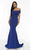 Alyce Paris - Off Shoulder Jersey Mermaid Evening Gown 60294 - 2 pcs Navy in Size 4 and 10 and 1 pc Black in Size 8 Available CCSALE