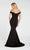 Alyce Paris - Off Shoulder Jersey Mermaid Evening Gown 60294 - 2 pcs Navy in Size 4 and 10 and 1 pc Black in Size 8 Available CCSALE