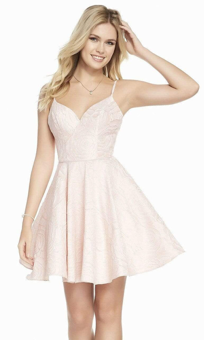 Alyce Paris - V-neck A-line Cocktail Dress 3892 - 1 pc Light Pink In Size 4 Available CCSALE 4 / Light Pink