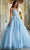 Amarra 20131 - Embellished Tulle Ballgown Special Occasion Dress 00 / Light Blue