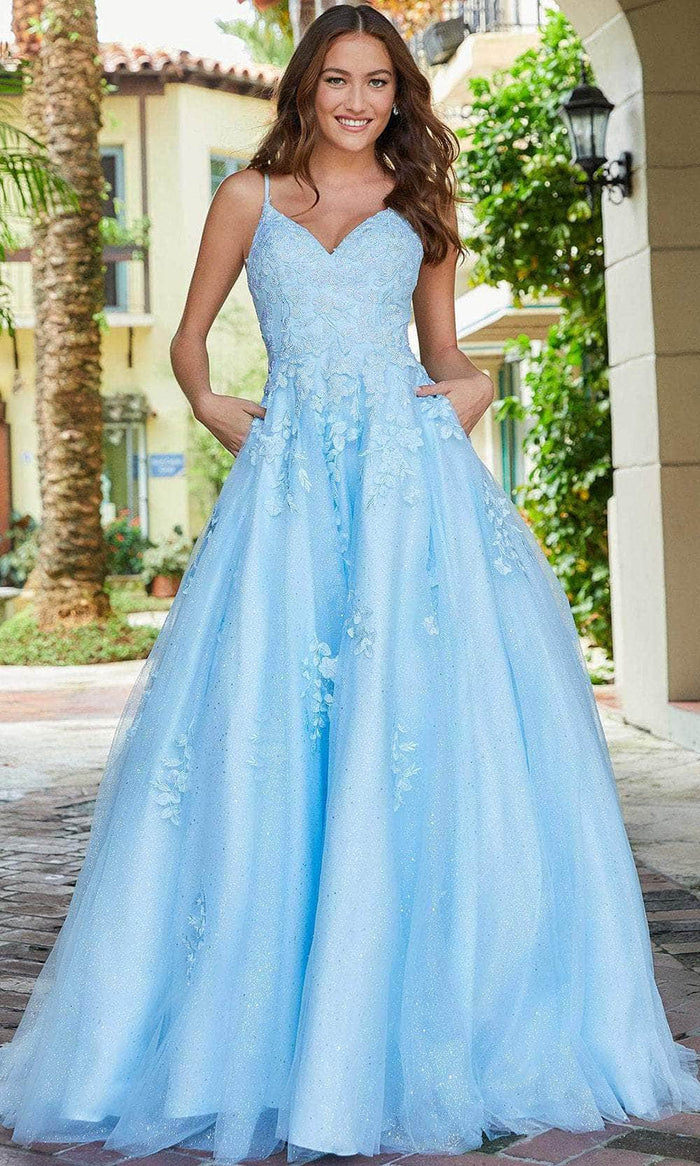 Amarra 87273 - Sleeveless Sweetheart Neck Prom Dress Special Occasion Dress 00 / Light Blue