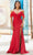 Amarra 88558 - Off-Shoulder Feather Detailed Prom Gown Special Occasion Dress 00 / Red