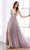 Andrea and Leo - A0850 Applique Deep V Neck A-Line Gown Bridesmaid Dresses 2 / Blush-Mauve