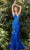 Andrea and Leo - Appliqued V-Neck Evening Gown A1116 Evening Dresses 2 / Royal