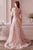 Andrea and Leo - Pleated Asymmetric Formal Gown A1030 - 1 pc Rose Gold In Size 6 Available CCSALE 6 / Rose Gold