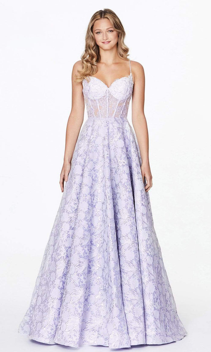 Angela & Alison - 20080 Sweetheart Sequined Corset Bodice Ball Gown Prom Dresses 0 / Lavender