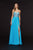 Angela & Alison - 91020 Strapless Illusion Corset High Slit Gown Special Occasion Dress 0 / Turquoise