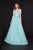 Angela & Alison - 91030 Off Shoulder Glitter A-Line Gown Special Occasion Dress 0 / Cornflower