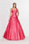 Angela & Alison - 91053 Sleeveless Polka Dot Mikado Ballgown Ball Gowns 0 / Hot Pink