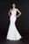 Angela & Alison - 91089 Deep Halter V-neck Satin Mermaid Dress Special Occasion Dress 0 / Ivory