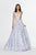 Angela & Alison - 91091 Embellished Deep V-neck A-line Dress Special Occasion Dress 0 / Lilac