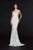 Angela & Alison - 91107 Bedazzled Plunging V-neck Trumpet Dress Special Occasion Dress 0 / Ivory