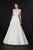 Angela & Alison - 91124 Two Tone Shimmering Stretch Lace A-line Dress Special Occasion Dress 0 / Ivory/Gold